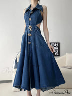 Out Denim Maxi Dress
