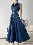 Out Denim Maxi Dress