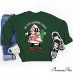 Out Here Lookin' Like A Snack Print Round Neck Casual Long Sleeve Christmas Hoodie