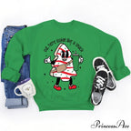 Out Here Lookin' Like A Snack Print Round Neck Casual Long Sleeve Christmas Hoodie