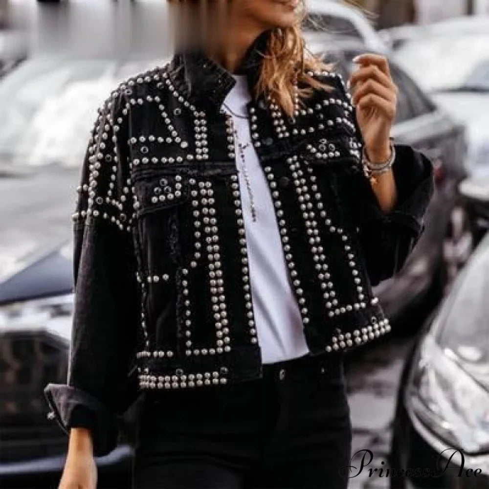 Outwear Studded Denim Coats