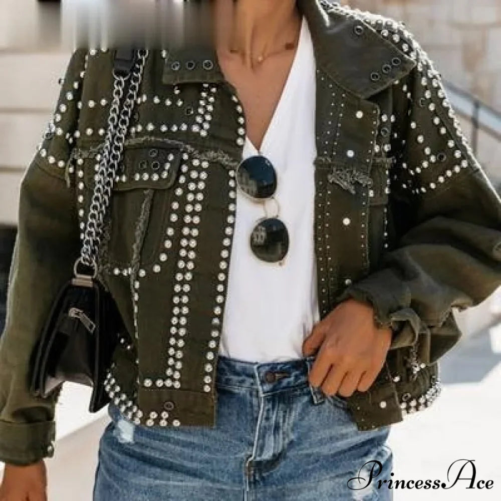 Outwear Studded Denim Coats