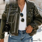 Outwear Studded Denim Coats