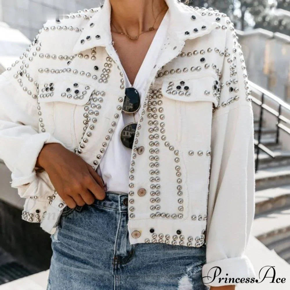 Outwear Studded Denim Coats