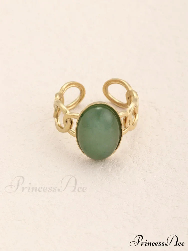 Oval Decor Cuff Ring