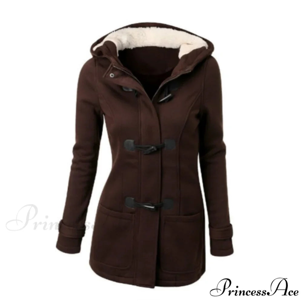 Overcoat Zipper Causal Hooded Coat