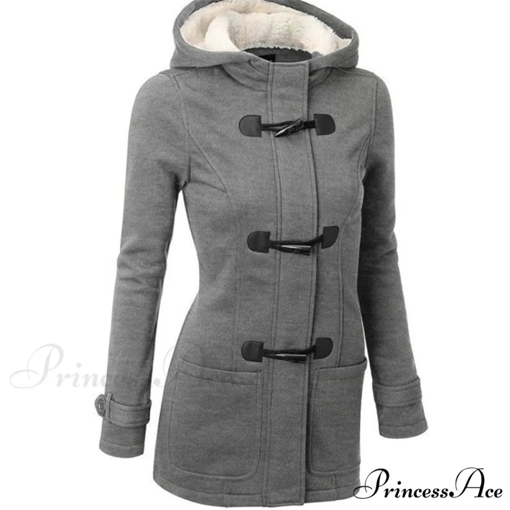 Overcoat Zipper Causal Hooded Coat