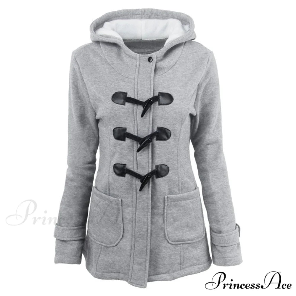 Overcoat Zipper Causal Hooded Coat