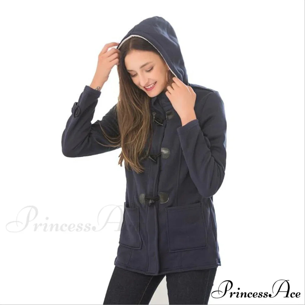 Overcoat Zipper Causal Hooded Coat