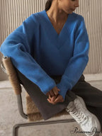 Oversized Loose Long Sleeve Solid Green Fashion Knitted Christmas Sweater