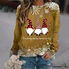 Oversized Print Crew Neck Soft Long Sleeve Casual Loose Y2K Winter Christmas Hoodie