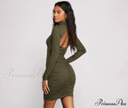 Own Knit Stylish Ruched Mini Dress