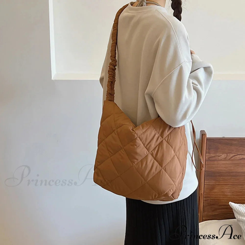 Padded Puffer Tote Shoulder Bag for Women
