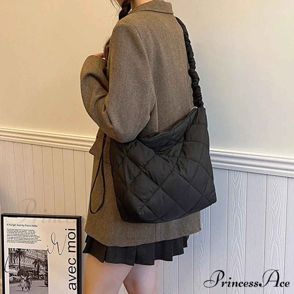 Padded Puffer Tote Shoulder Bag for Women