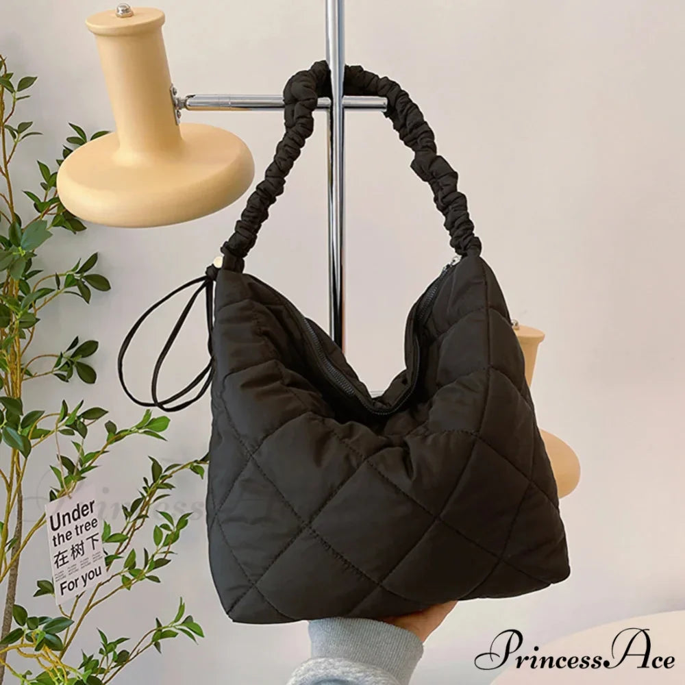 Padded Puffer Tote Shoulder Bag for Women