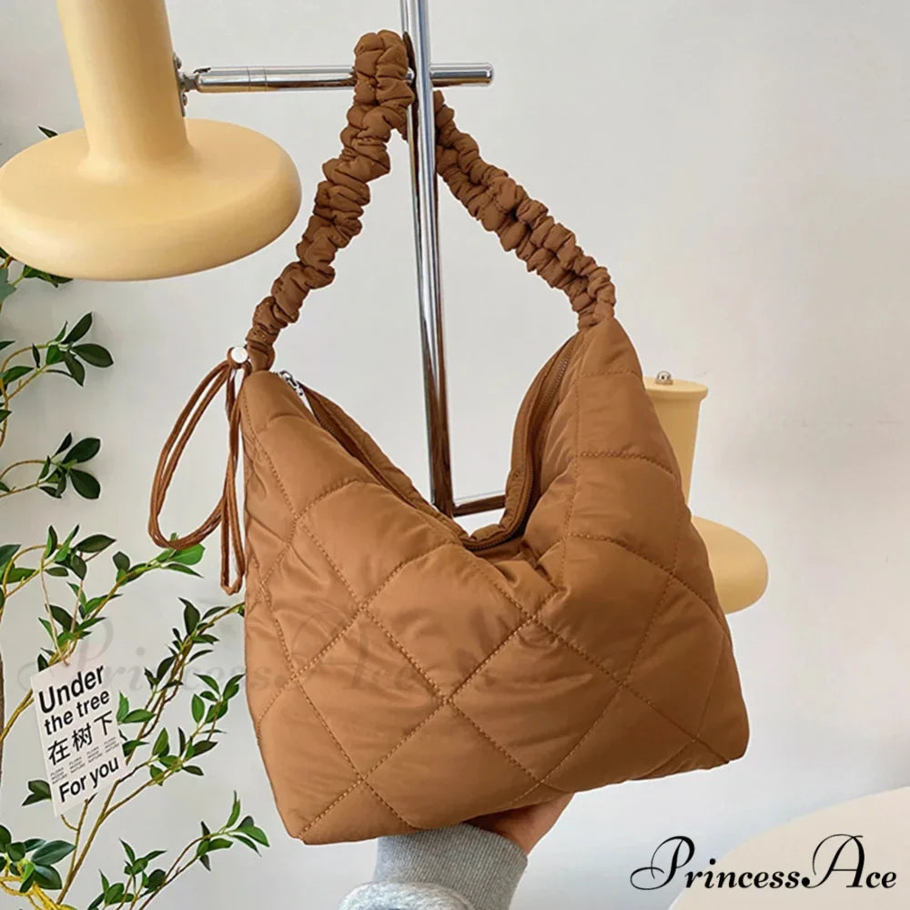Padded Puffer Tote Shoulder Bag for Women