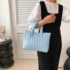 Padded Quilted Solid Color Traveler Handbag
