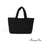 Padded Quilted Solid Color Traveler Handbag