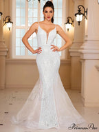 Padded V-Neck Sequin Party Dress