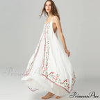 Pale Floral Stitched Full-Length Dress