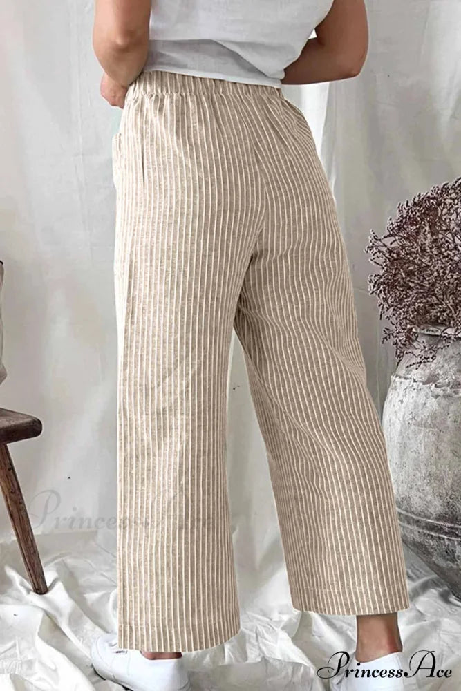 Pants Pocket Trouser Leg with Straight Stripes