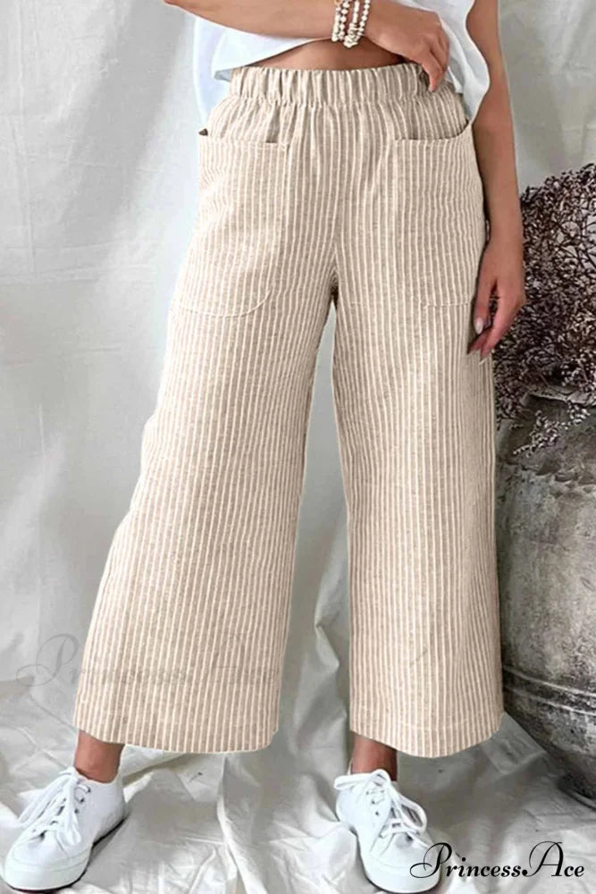 Pants Pocket Trouser Leg with Straight Stripes