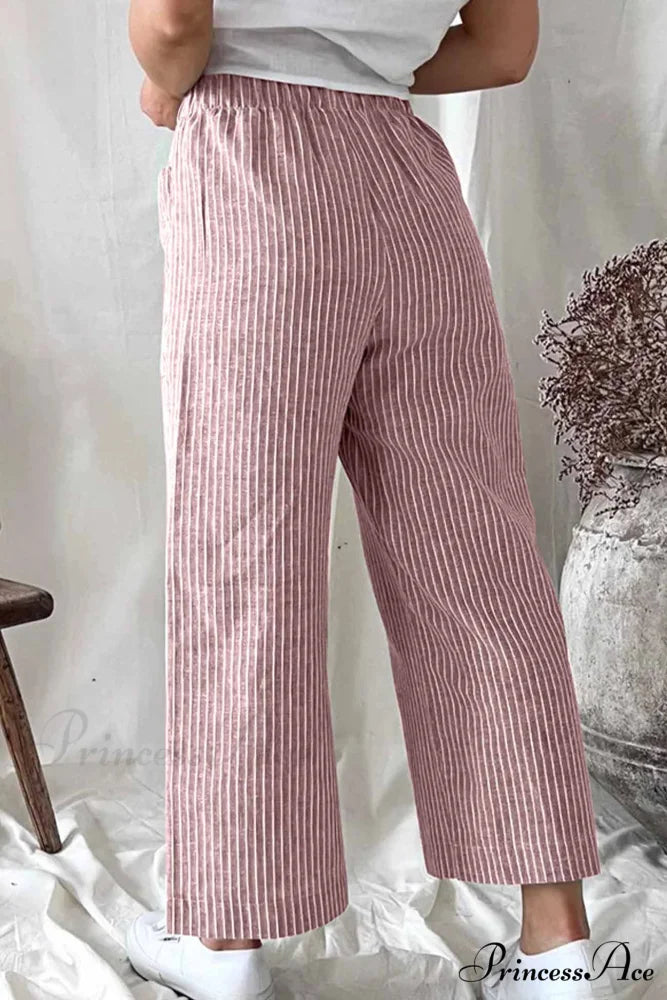 Pants Pocket Trouser Leg with Straight Stripes