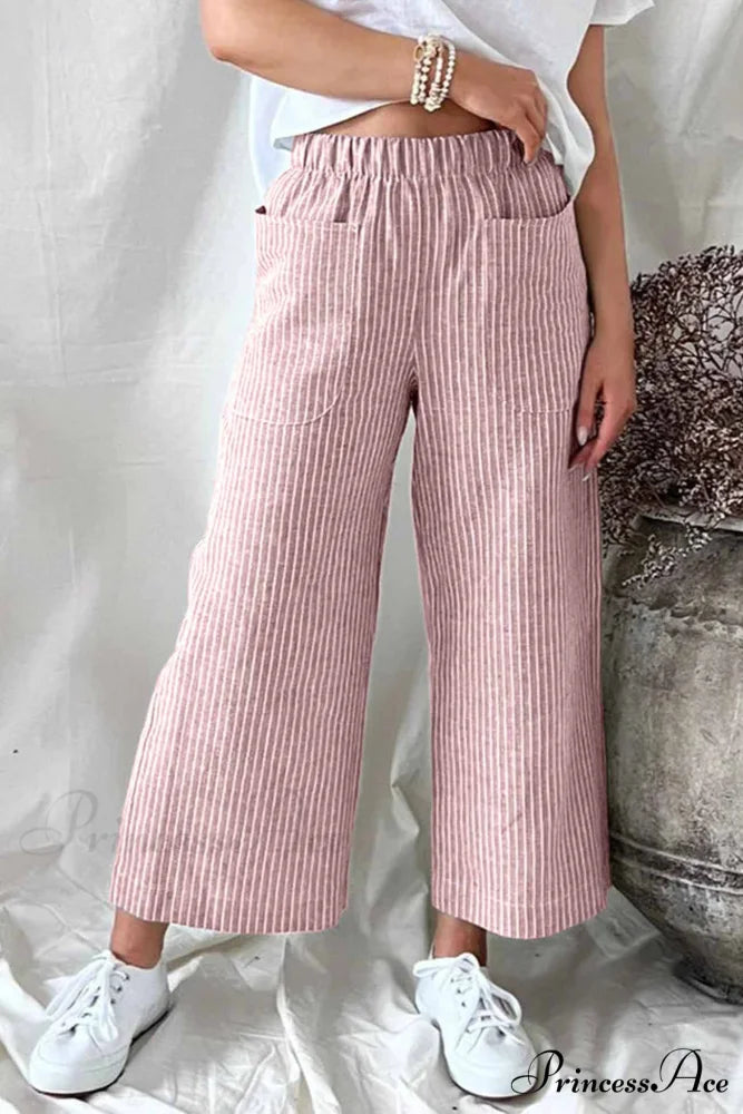 Pants Pocket Trouser Leg with Straight Stripes