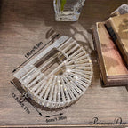 Partial Lunar Rhinestone Sparkle Basket Clutch Bag for Women