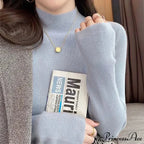 Partial Tall Collar Knitted 2000s Sweater