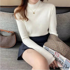 Partial Tall Collar Knitted 2000s Sweater