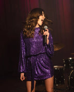 Party Sequin Balloon Charming Sleeve Mini Dress