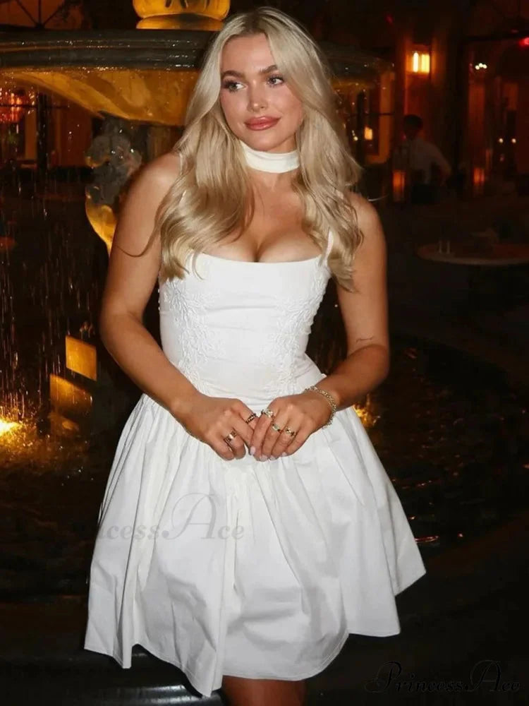 Pasta Strap Ruffled Mini Dress