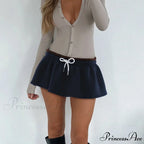 Patchwork Cinched A-Line Skirt