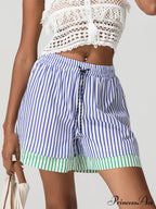 Patchwork Cinched Wide Leg Short