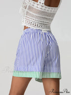 Patchwork Cinched Wide Leg Short