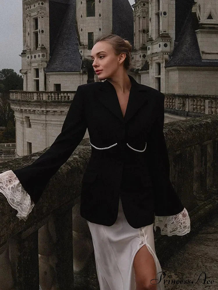 Patchwork Flounce Sleeve Jacket