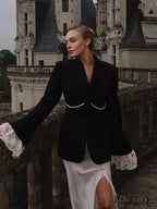 Patchwork Flounce Sleeve Jacket