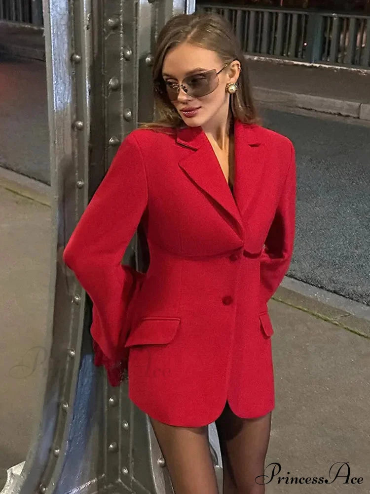 Patchwork Flounce Sleeve Jacket