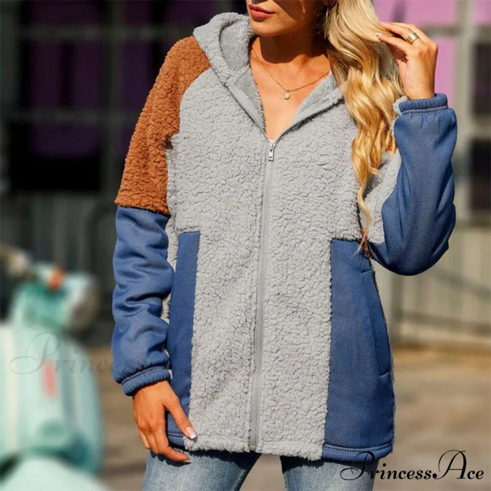 Patchwork Hooded Coat