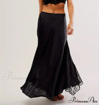 Patchwork Lace Midi Low Waist Summer Skirt