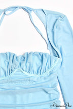 Patchwork Long Sleeve Mini Dress