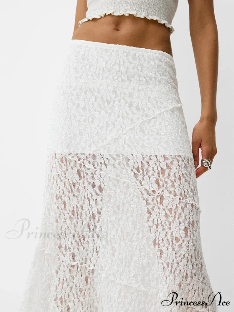 Patchwork Low Waist Summer Long Skirt Informal Skirt