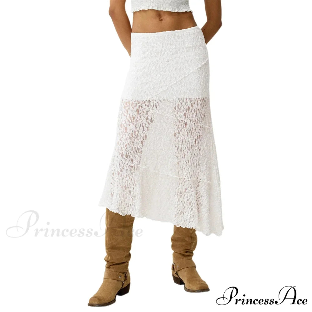 Patchwork Low Waist Summer Long Skirt Informal Skirt