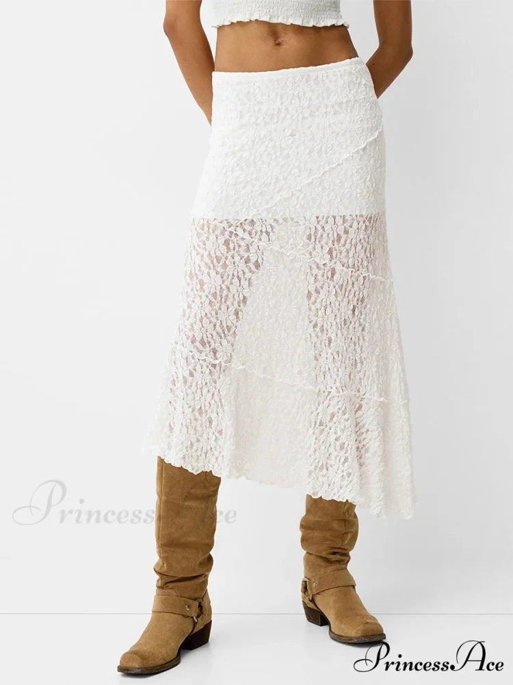 Patchwork Low Waist Summer Long Skirt Informal Skirt