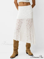 Patchwork Low Waist Summer Long Skirt Informal Skirt