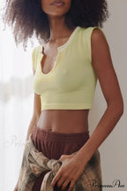 Patchwork Neck U Solid T-Shirt