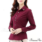 Patchwork Plaid Ladies Office Blouse