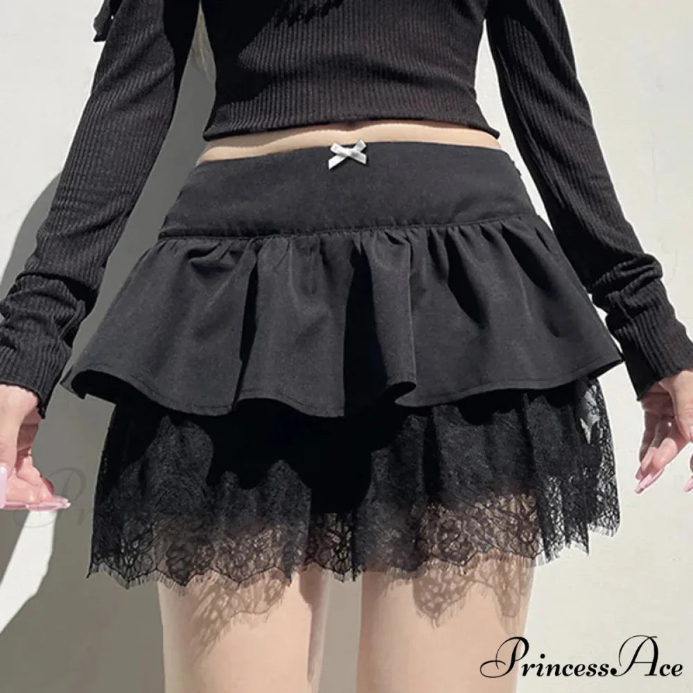 Patchwork Stylish Black Skirt