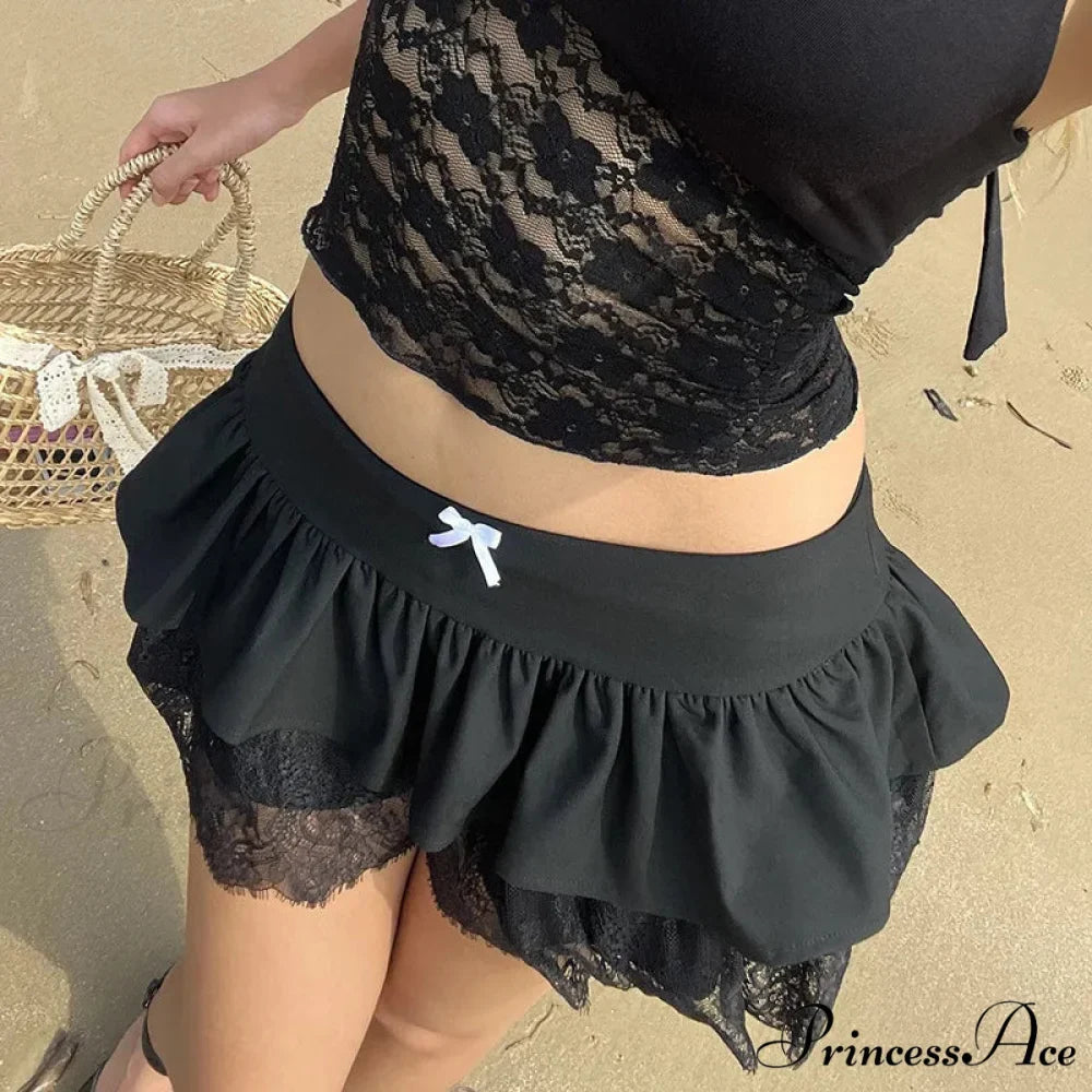 Patchwork Stylish Black Skirt